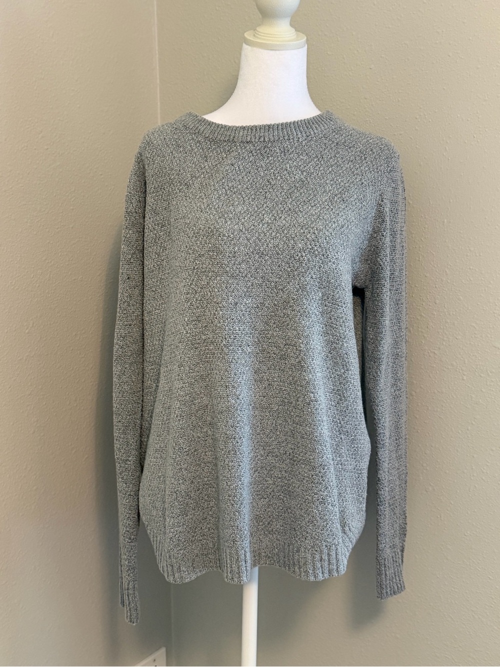Pink Clover Light Gray Crewneck Sweater